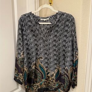 Daniel Rainn - Chic Women's Black and Teal Top